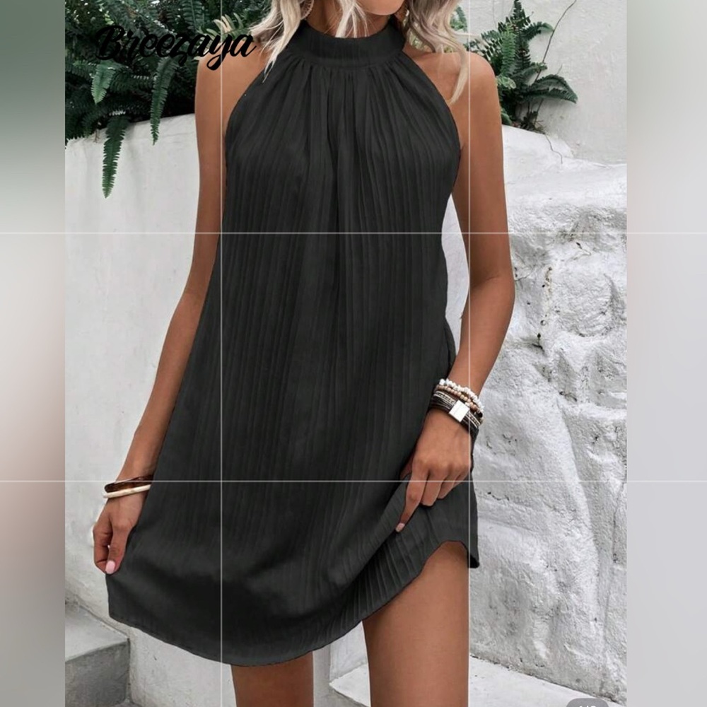 Emma & Michele Black Dress Womens Medium Cotton Casual Sleeveless Dresses  NWT